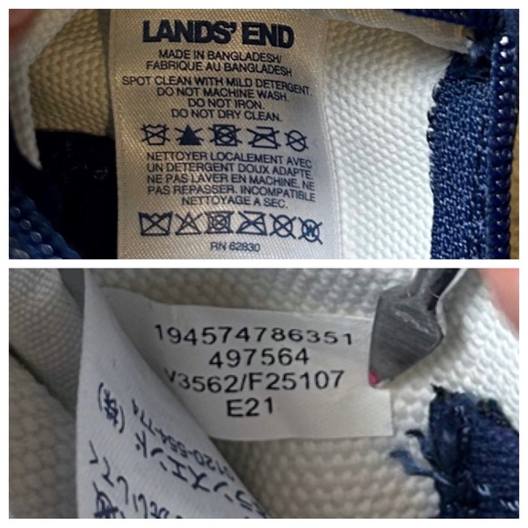 Lands End Canvas Open Tote Bag & Wristlet - Picture 15 of 16